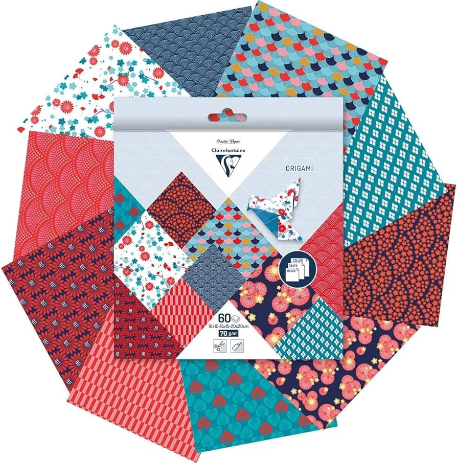 Clairefontaine 95368C Origami-papier, 70 G/m², 3 Formaten: 10 X 10 Cm 15 X 15 Cm 20 X 20 Cm 4 Verschillende Modellen 5 Verschillende Illustraties Dieren Clairefontaine 95368C Origami-papier, 70 G/m², 3 Formaten: 10 X 10 Cm 15 X 15 Cm 20 X 20 Cm 4 Verschillende Modellen 5 Verschillende Illustraties Dieren