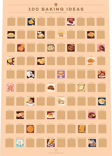 Enno Vatti 100 Baking Ideas Scratch Off Poster  Home Bakers Bucket List (42 x 59.4 cm)