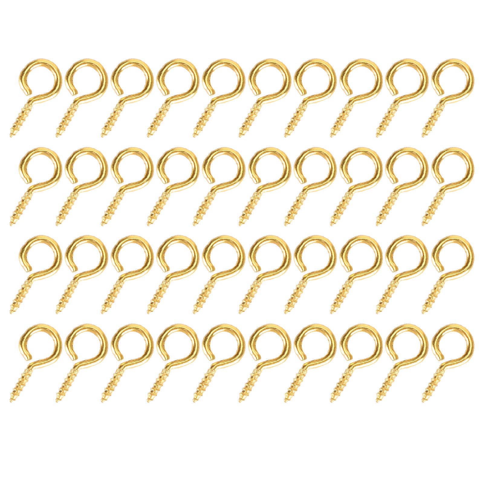 Small Screw Eye Pins, 200Pcs Pearl Peg Pin Pendant Connector Pins, Metal Hoop Jewellery Findings Spike Making Jewelry Accessory Hooks for Arts and Crafts Projects Bead 5x12mm