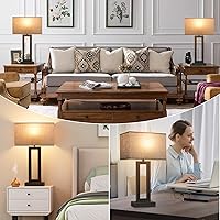 Vista 6 de Lámparas modernas de 22 pulgadas de alto para sala de estar, lámparas táctiles para mesa de luz con USB C + A, regulables con 3 niveles, para mesas