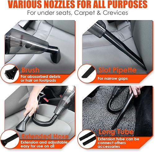 Miniatura 3 de Viewsun Kit de limpieza de automóvil de 20 piezas, kit de detalles para interiores de automóvil con aspiradora de mano de alta potencia, juego