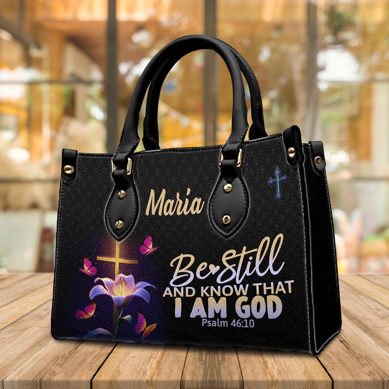 Personalized Christian Leather Handbag for Women – Bible Bags with Religious Purse Daily Carry & Faith Gift