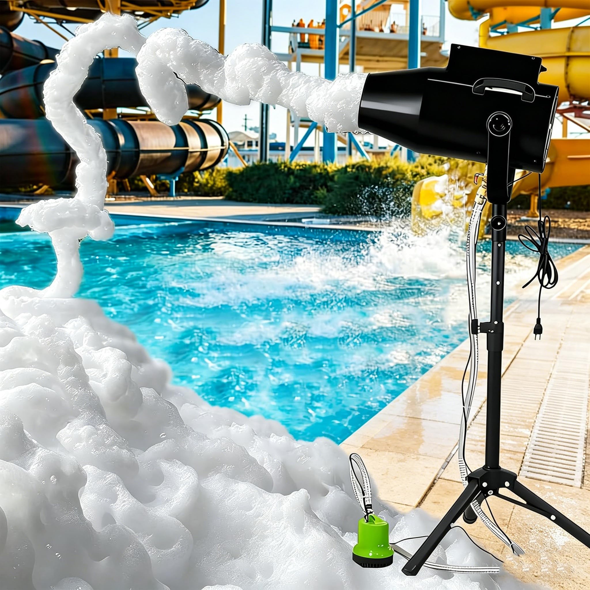JozyJul Portable Foams Maker Powerful Foams Party Machine With 6-10M Distance And 80㎡ Coverage,Adjustable Angle, Stage Effect Jet Foam Machin, for Party Outdoor