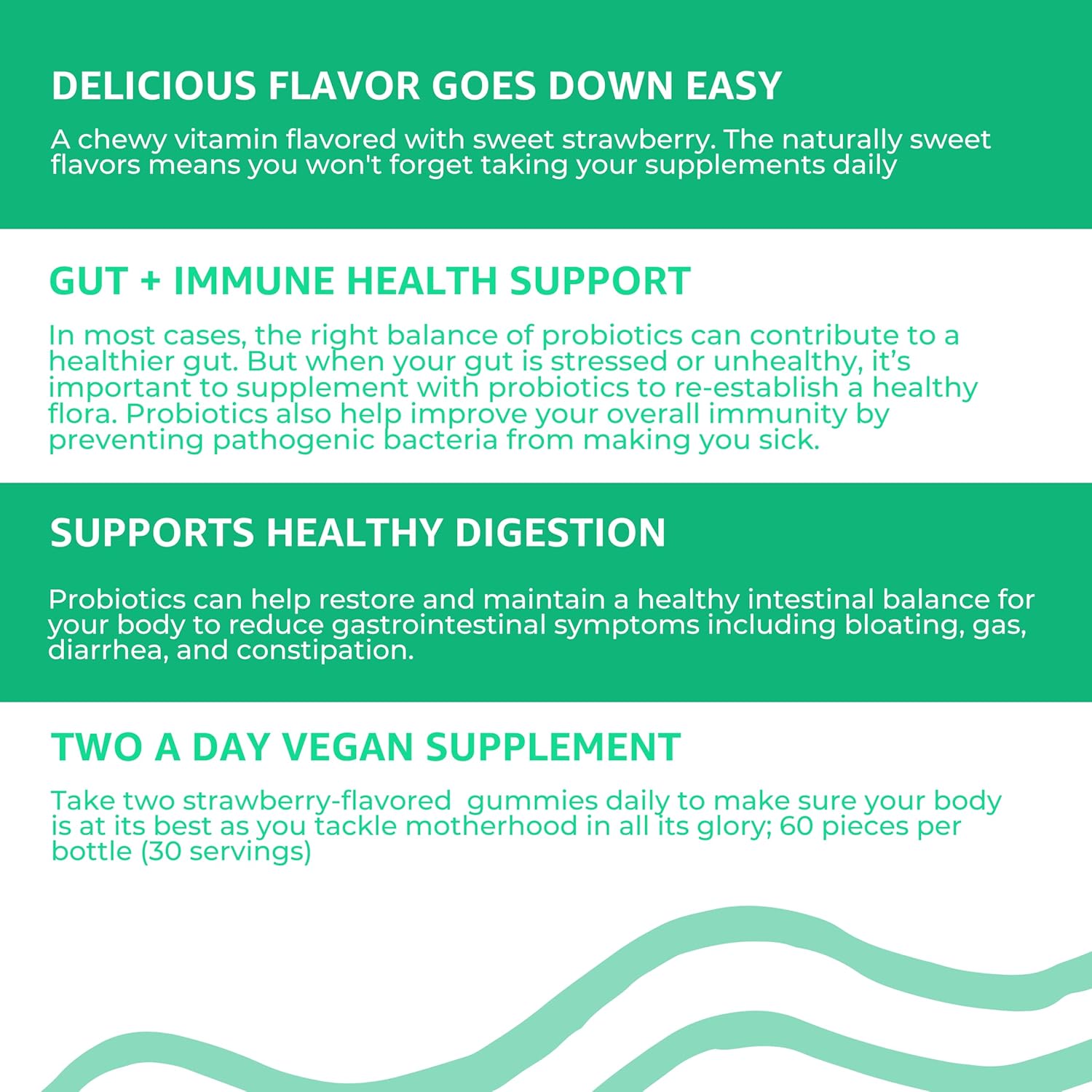 Baby Blues Probiotic Gummies for Women – Organic Strawberry Flavor – Gut, Immune, Skin & Vaginal Health – 5 Billion CFU DE111® – Vegan Daily Supplement for Moms – Pre/Postnatal Support