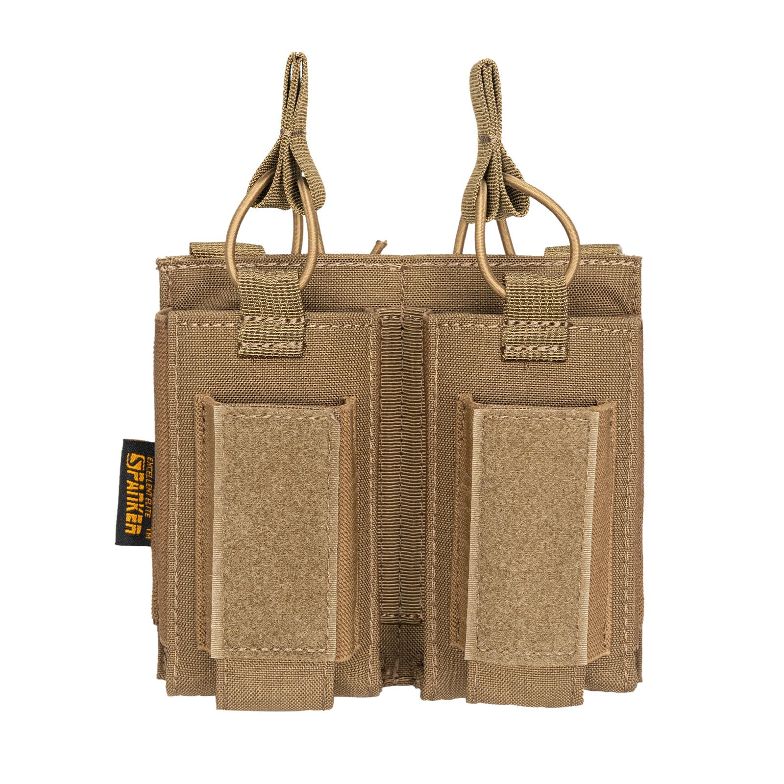 Open-Top Double Molle Mag Pouch for M4 M14 M16 AK AR for Tool Pouches (Double-Brown)