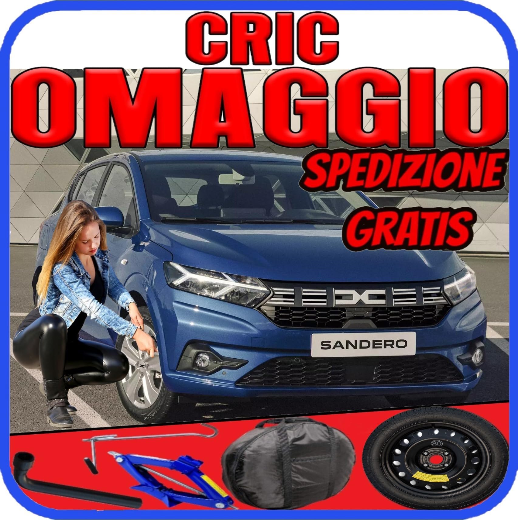 Generico Ruotino Di Scorta Per Dacia Sandero Streetway (II, III) 4 Fori Gomma 125/80 R15 2012-2024