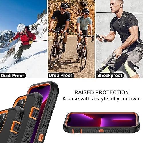 Miniatura 6 de Annymall Funda para iPhone 13 Pro Max con 2 protectores de pantalla, protección contra caídas a prueba de golpes, cuerpo completo, resistente, 3