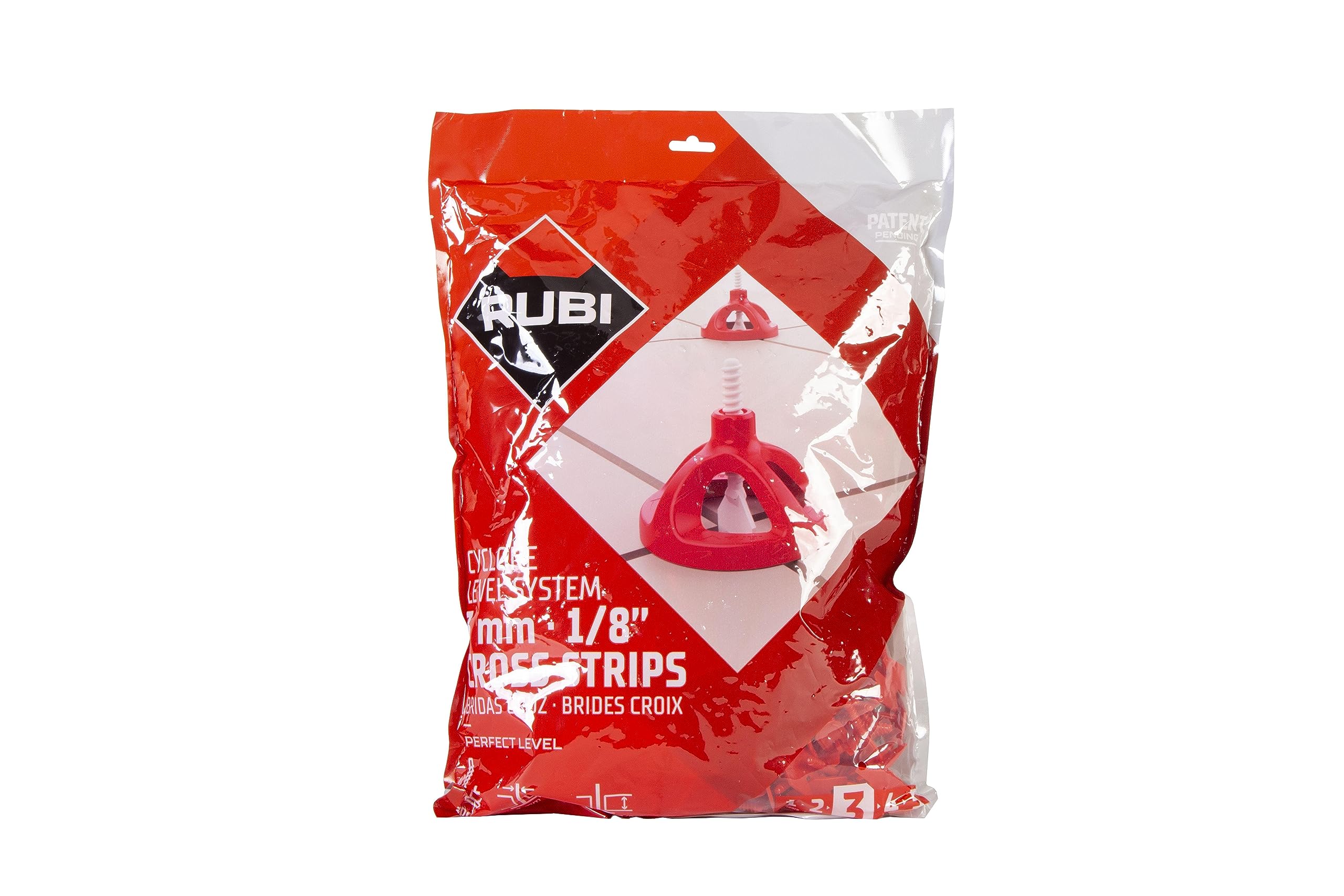 RUBI | Cross Base 3 mm Cyclone Level System for Tiles Thickness 3 to 18 mm | 300 Units | System for Facilitating Large Format Ceramic Laying | Tile Levelers