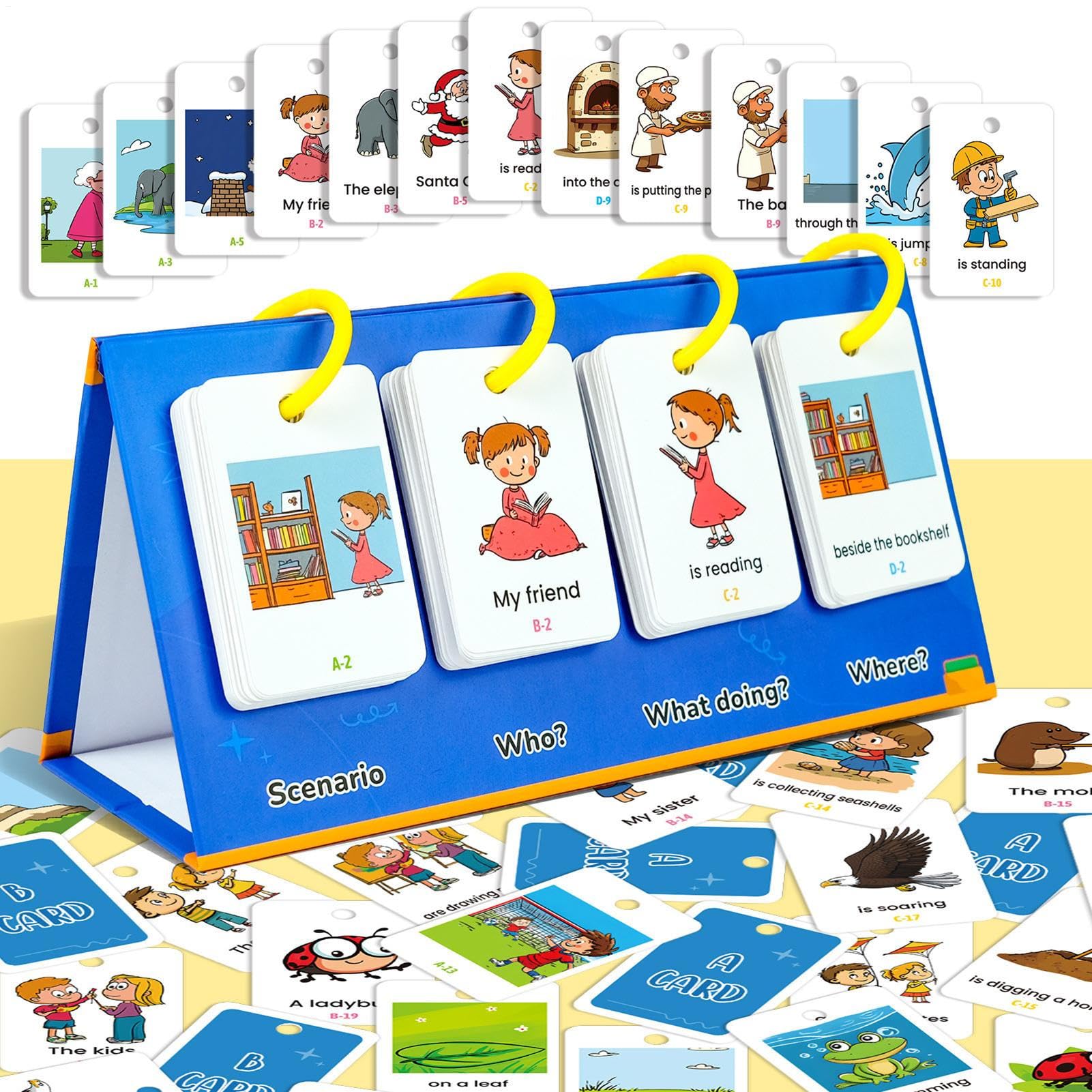 Phonics Flash Cards - Lettre éducative Jeu Son pour Les | 80x Cartes d'apprentissage en Anglais avec Images et Texte, Outils de Lecture préscolaire, Aides pédagogiques en Classe, Jeu de Cartes