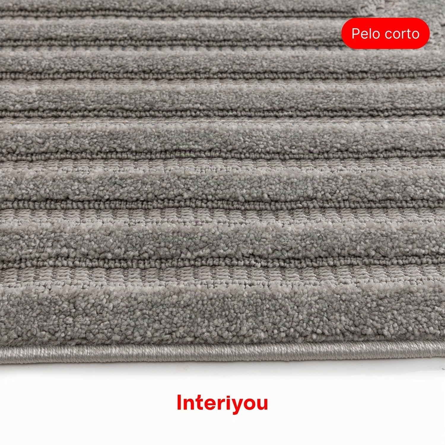 Interiyou Tappeto salotto pelo corto Lecce - 120x170 cm Grigio Chiaro - Stile boho scandinavo con effetto 3D alto-basso - Piatto con motivo geometrico