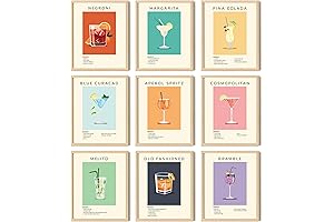 97 Decor Vintage Cocktail Poster - Bar Cart Accessories and Decor