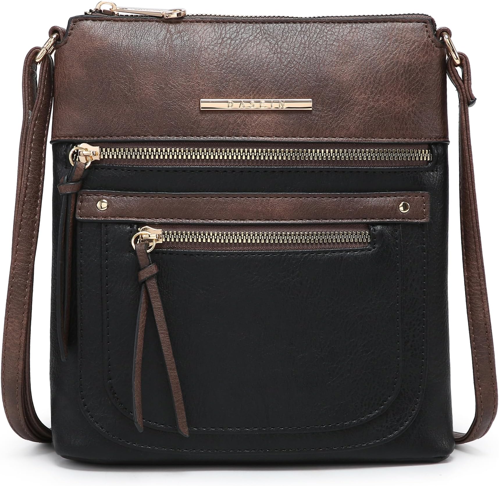 Crossbody Purse for Women Vegan Leather Shoulder Handbags Messenger Bags with Multi Zipper Pockets