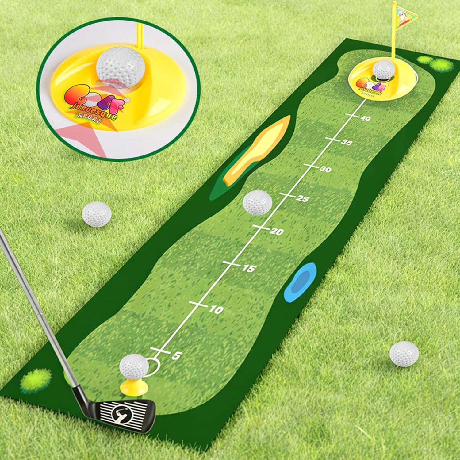 Outdoor Yard Game for Kids - Telescopic Golf Set | ABS Alloy Metal Cloth Material Portable Backyard Park Playset for Preschool Girls Boys 3 8 Years Old Birthday Holiday Fun Interactive Learning