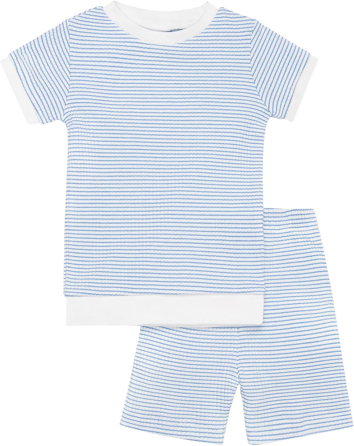 GUISBY Baby Short Sleeve Pajamas Cotton Waffle Knit T-Shirt and Shorts Set, Summer Sleepwear for Boys Girls