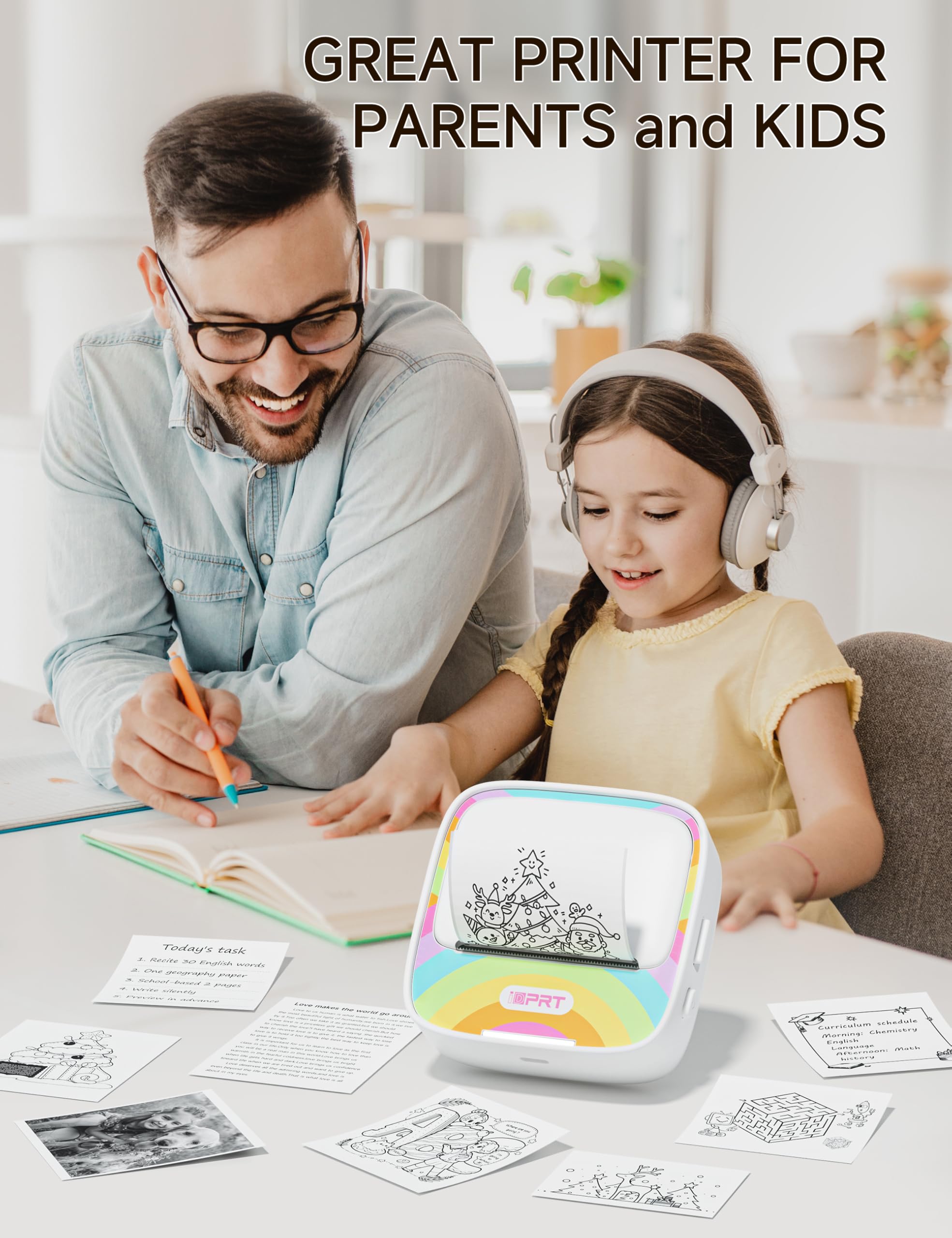 iDPRT Sticker Printer, Portable Sticker Maker Machine, Mini Inkless Bluetooth Thermal Printer for iPhone & Android, Pocket Printer for Labels, Barcodes, DIY Journaling, Kids Gift, Gray: Multicoloured