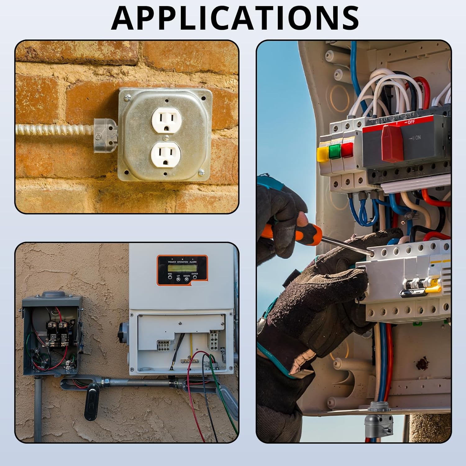 40pcs 3/8” Duplex Flexible Metal Conduit Connectors,Double Barrel MC Connector for Wire Box, Zinc Die Cast Strap Type for 1/2" Knockout 14/2-10/3 Cable