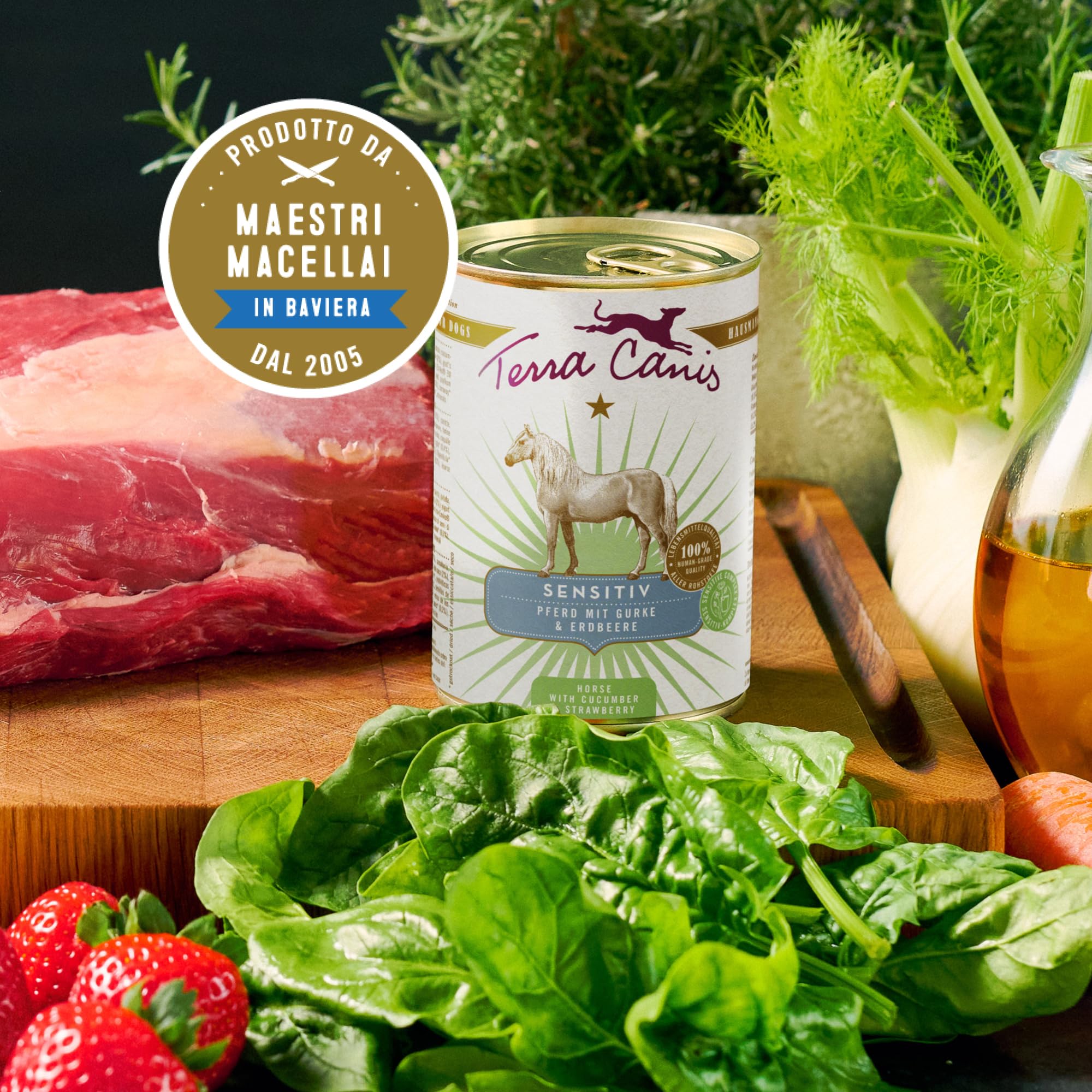 Terra Canis Pollo con patata, Sensitive cibo umido per cani, 6x800g | Materie prime di qualità alimentare al 100%, altamente digeribile per cani sensibili, senza allergeni, povero di cereali