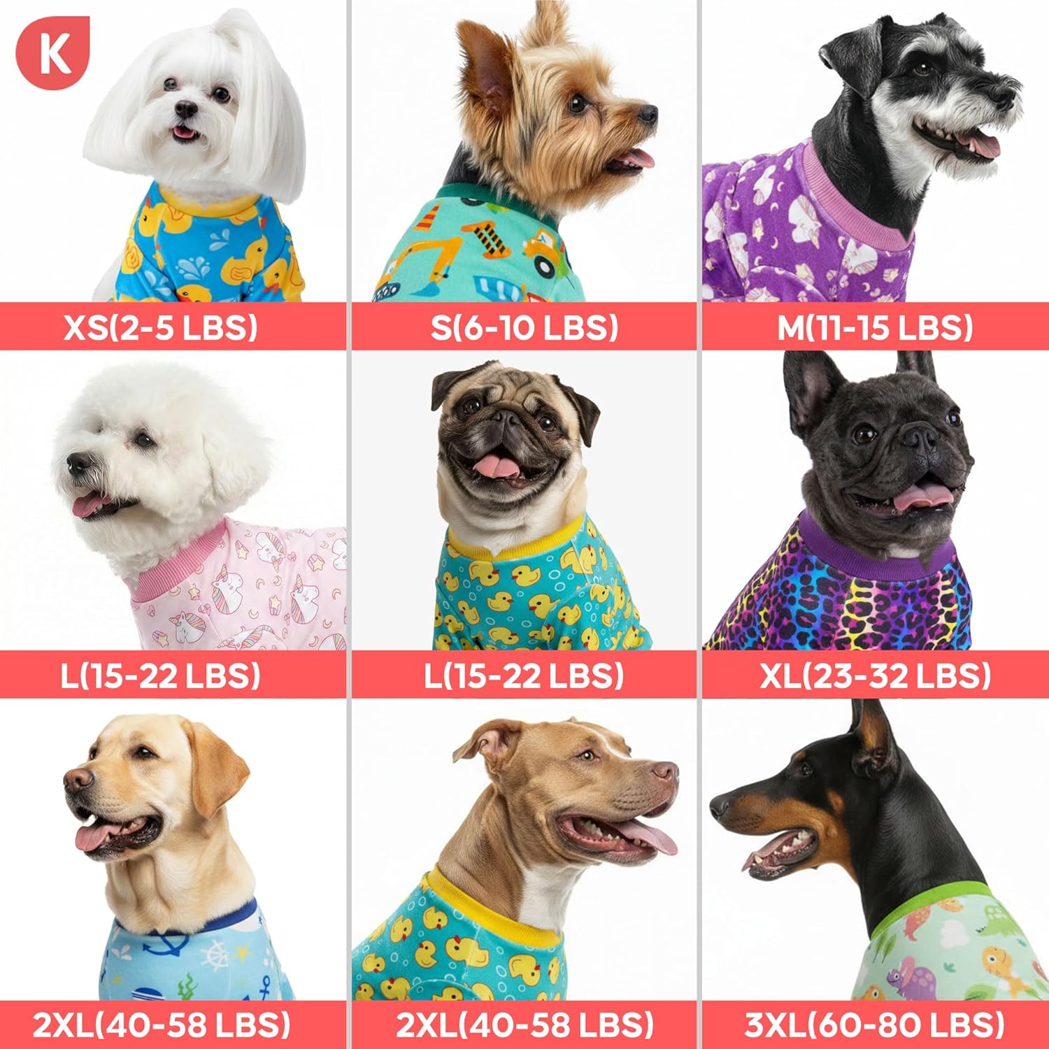 KYEESE Dog Pajamas Velvet Dog Pajamas Large Sized Dogs Soft Dogs Clothes Pjs with Unicorn Pattern Stretchy Pet Jammies Coat Comfy Pet Onesie Costume, 3X-Large