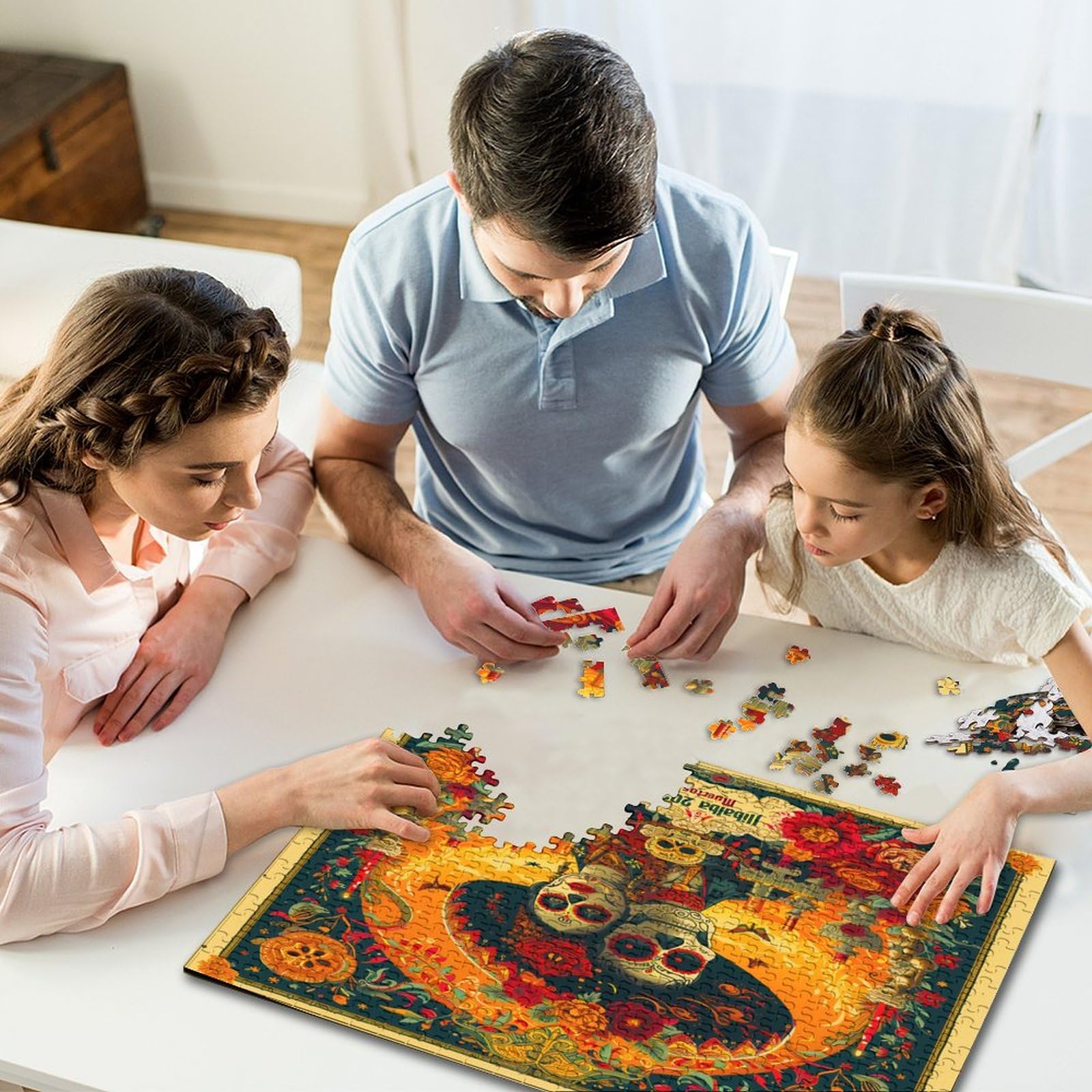 1000 Teile Puzzle Für Erwachsene | Mexikanische Paare Motiv | Holz-Puzzle 70x50 Cm, Entspannend & Fordernd