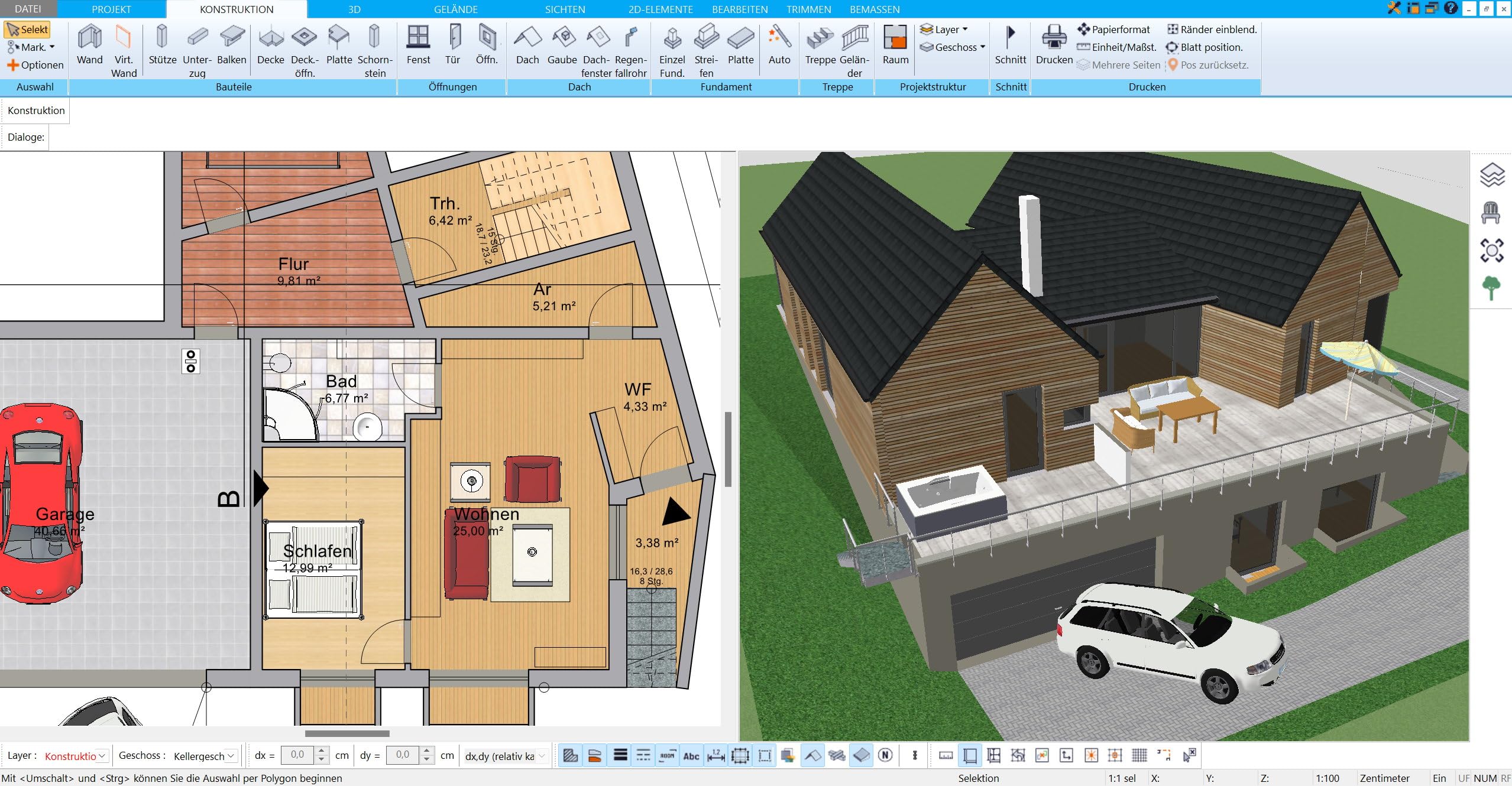 HausDesigner3D Professional 3 - Hausplaner & Architektur 3D CAD Software, Grundrissplanung, Raumplaner