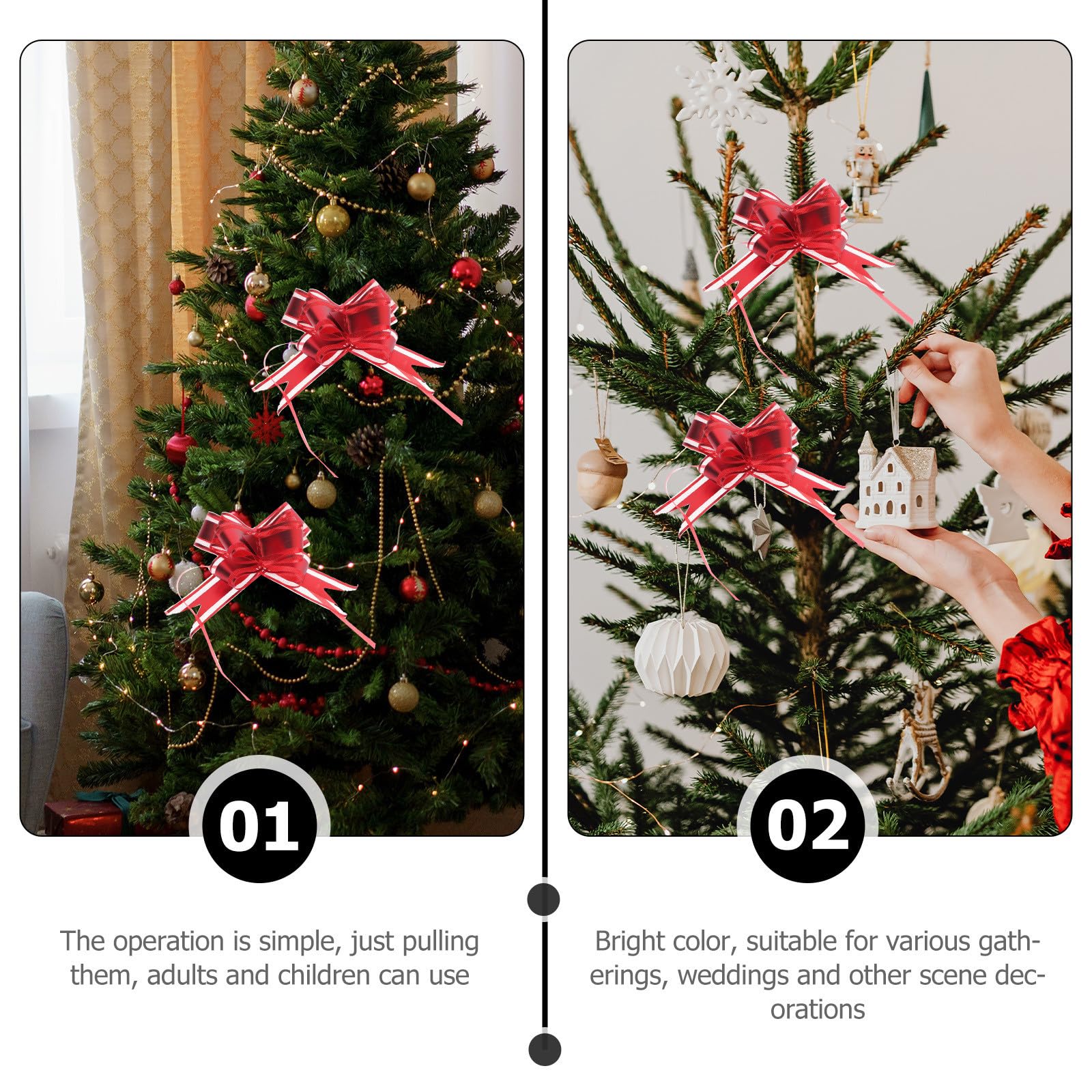Didiseaon 160 Piezas Lazo para Envolver Regalos DIY de Plástico Rojo,