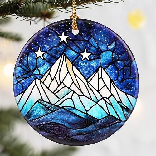Miniatura 18 de Adornos de Navidad, Dodosky adorno de cerámica de olas del océano de 2.8 pulgadas, decoración navideña, adornos para árbol de Navidad, decoraciones