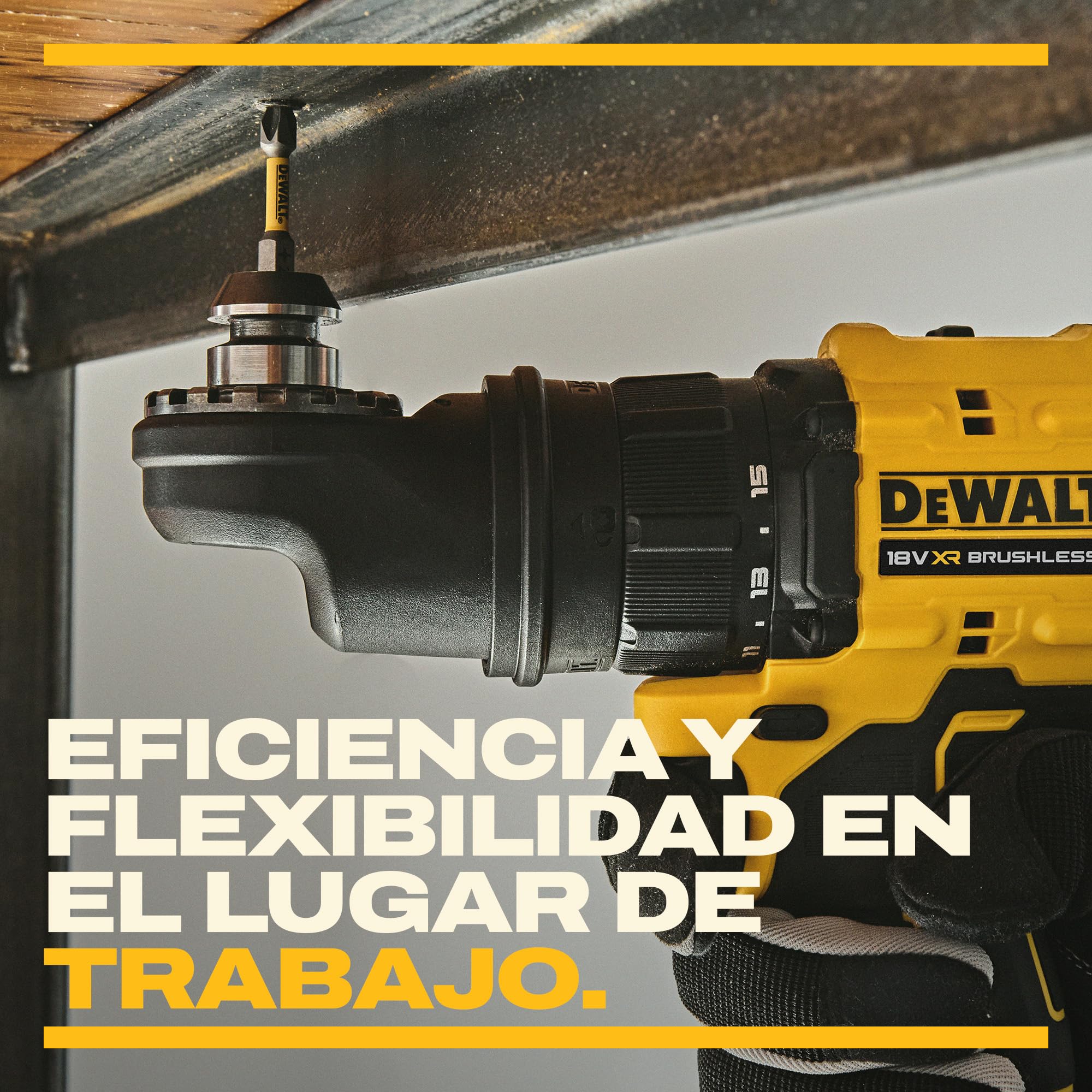 DEWALT Taladro atornillador 18V XR con 4cabezales intercambiables, bolsa de transporte blanda y juego de 10 llaves de atornillar FLEXTORQ de 57 mm (PH y PZ) con llavero, solo herramienta, DCD803KN-XJ