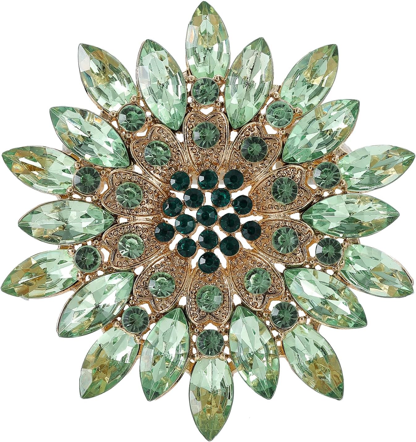 Rhinestone Flower brooch Pin Large Crystal Flower brooch Lapel Pins Wedding Party Birthday Dance Banquet Dress Suit Ceremony Clothes Hat Bag Accessories Jewelry for Women