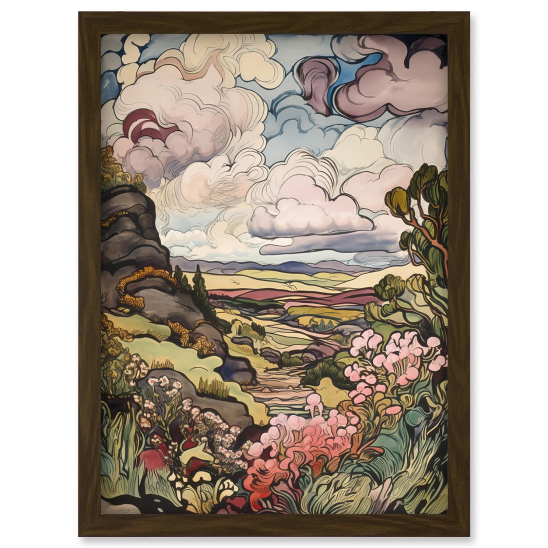 Artery8 A Wild Scottish Landscape on a Cloudy Day Artwork Framed Wall Art Print A4