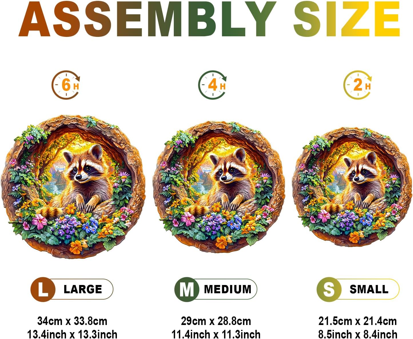Wooden Puzzles for Adults - Raccoon on Vacation Wooden Jigsaw Puzzle - Unique Animal Shaped Wood Puzzles Adult - Christmas Birthday Gifts for Adults/Friends/Family - 200pcs 11.4 * 11.3in