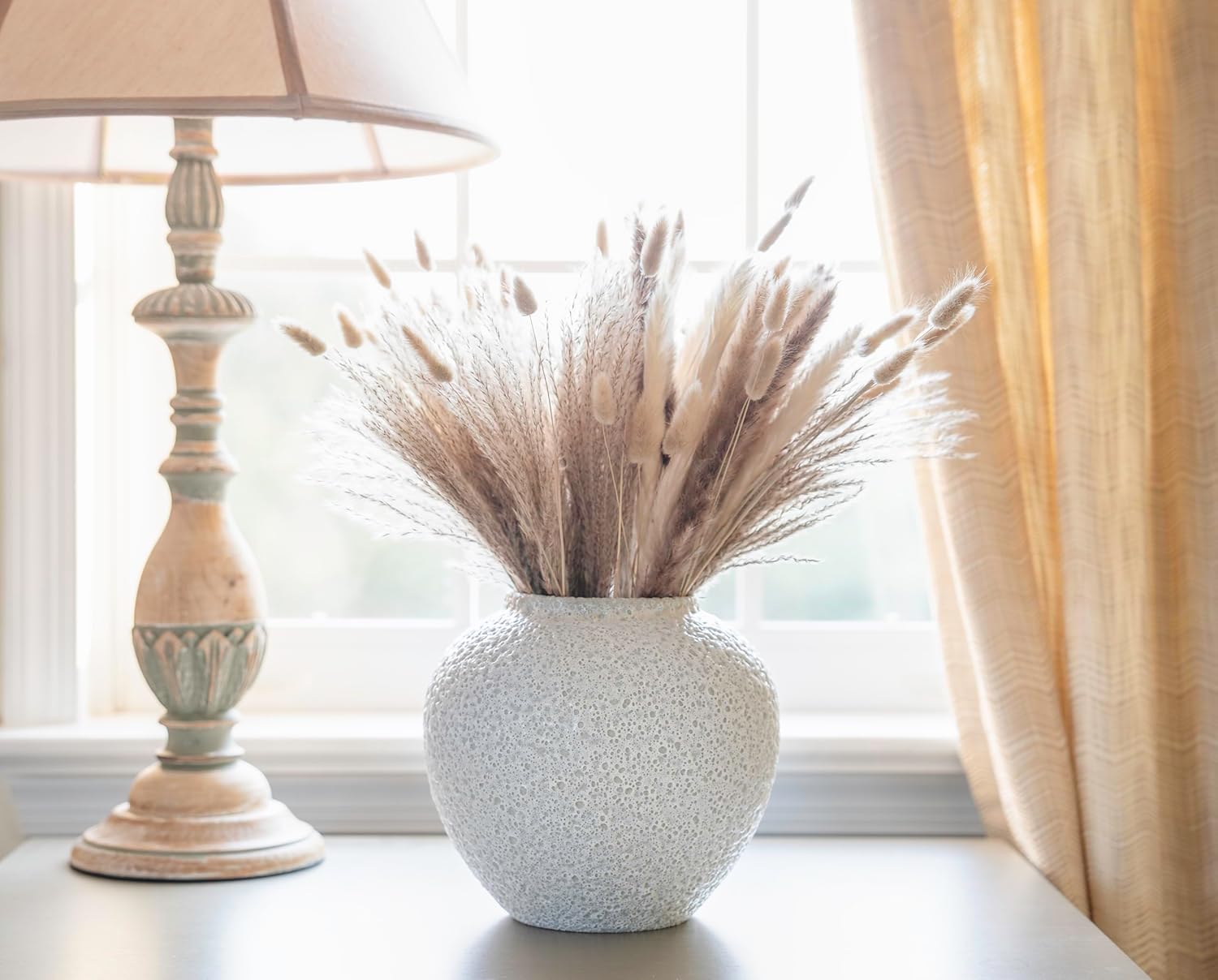 Textured White Ceramic Vase