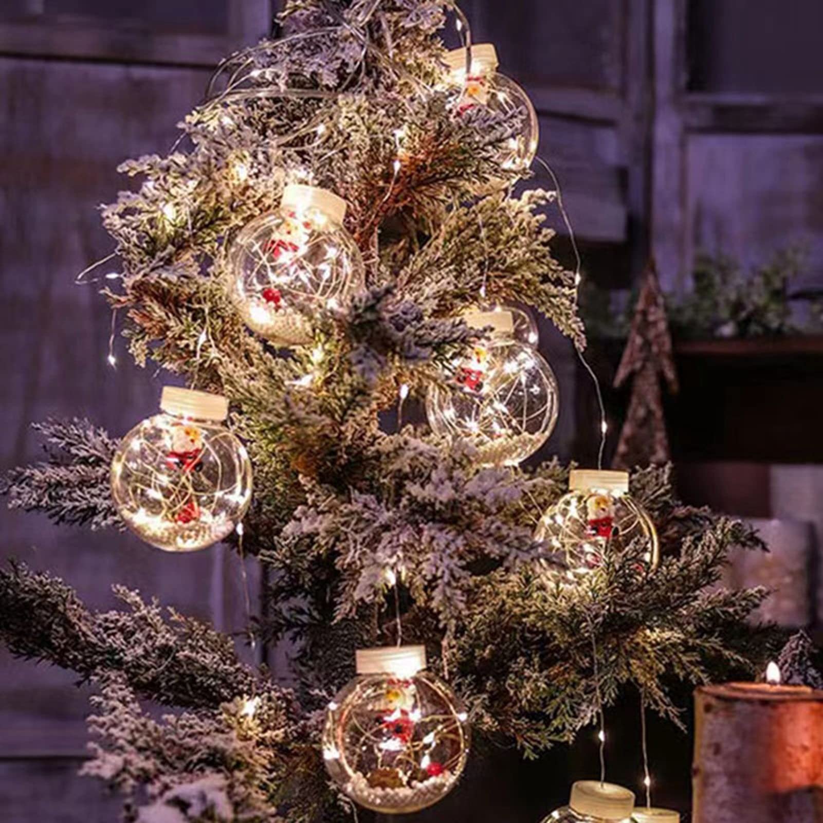 Luci a Forma di Globo Luci a Forma di Babbo Natale Lunghezza 3,3 M Alimentate a Batteria Luci Natalizie in PVC per Giardino di Matrimoni per Feste in Casa