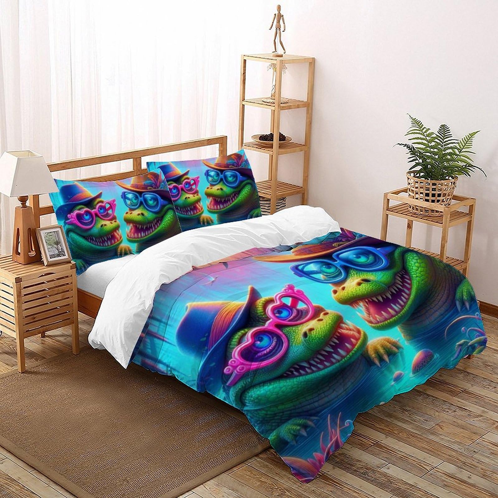 Animaux land imprimé 3D housse de couette king pour créer un espace de jeu dans la chambre