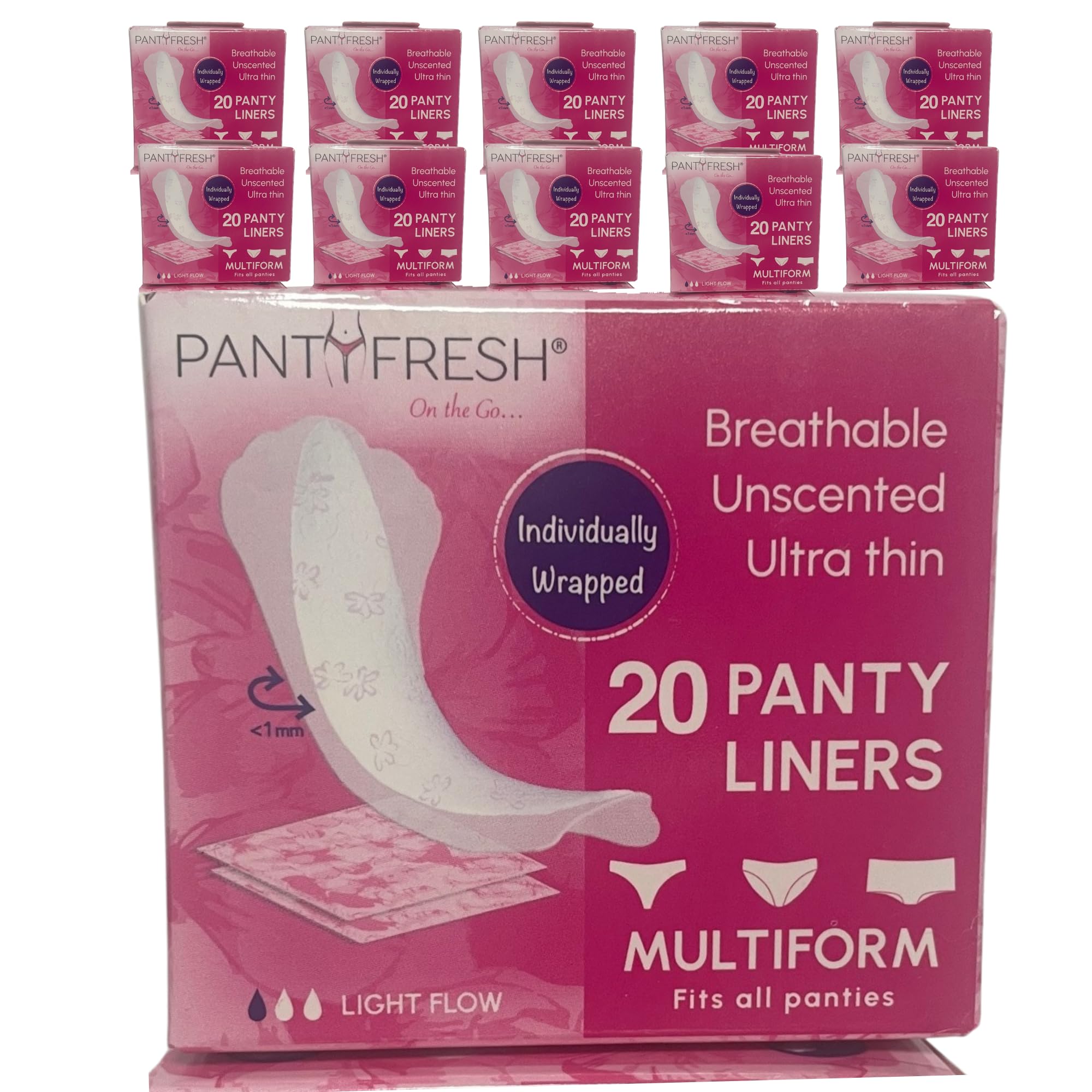 Individually Wrapped Multiform Liners Unscented Ultra Thin Liner Fits Thong and Regular Panties liner