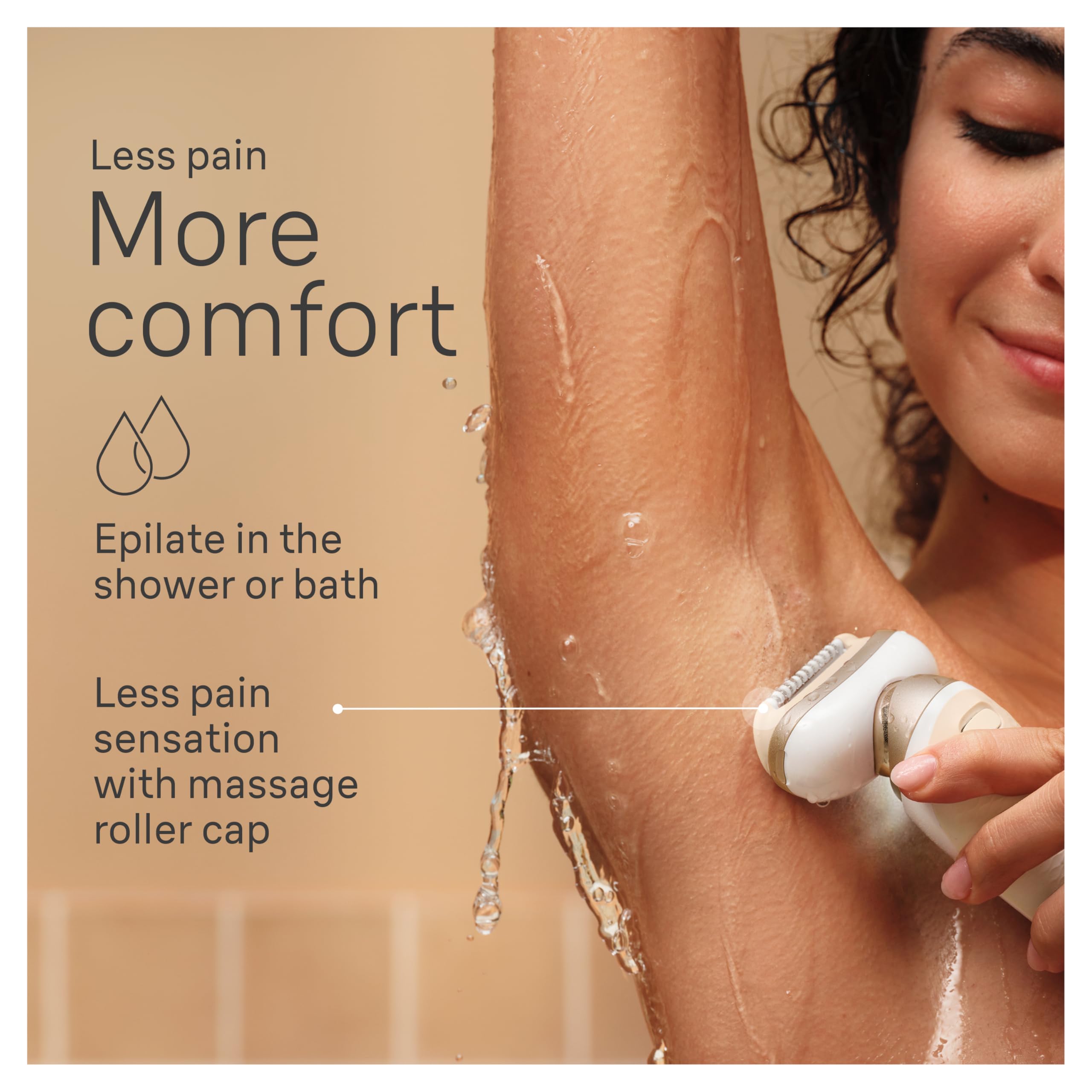 Braun Silk-épil 9 Flex Epilator, 360 Flex and Pivoting Head, Wet and Dry, Includes Shaver Head, Trimmer Comb, SES9-041 3D, Tinted Gold, Holiday Gifts for Women