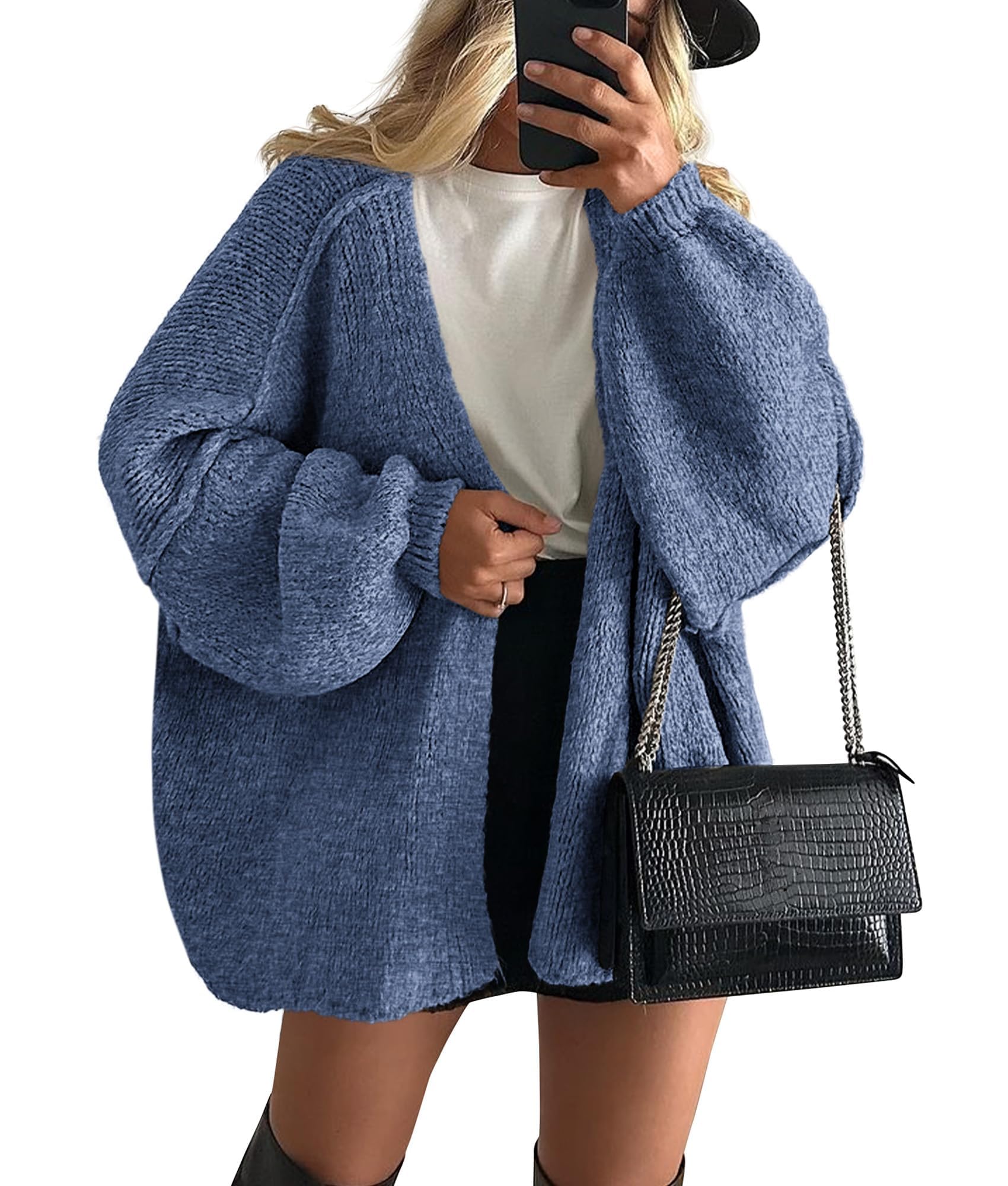 PRETTYGARDEN Womens Open Front Oversized Cardigan Sweaters