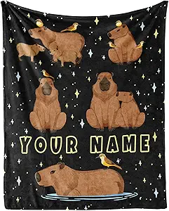 Custom Throw Blanket for Girls Boys - 40x50 Inches Crib Size - Soft Fluffy Cozy Blankets Gift - Black Cute Blanket Throws for Travel, Office