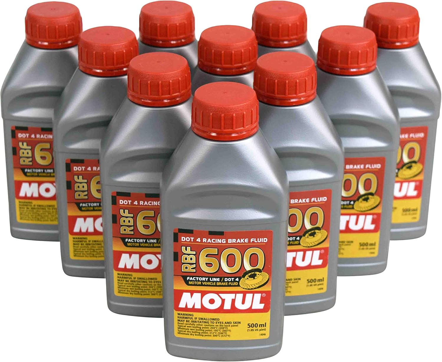 Motul MTL100949 8068HL RBF 600 Factory Line Dot-4 100 Percent Synthetic Racing Brake Fluid-500, 300. ml