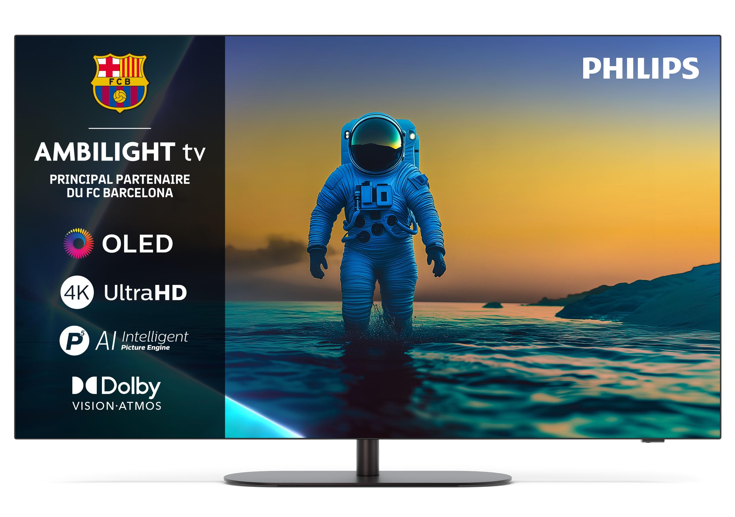 Philips Ambilight 48OLED810 4K OLED Smart TV, écran 48 ", avec Moteur Perfect Picture Engine Ultra HD, Titan OS, Dolby Vision et Atmos Sound Fonctionne avec Alexa et Google Assistant Vocal