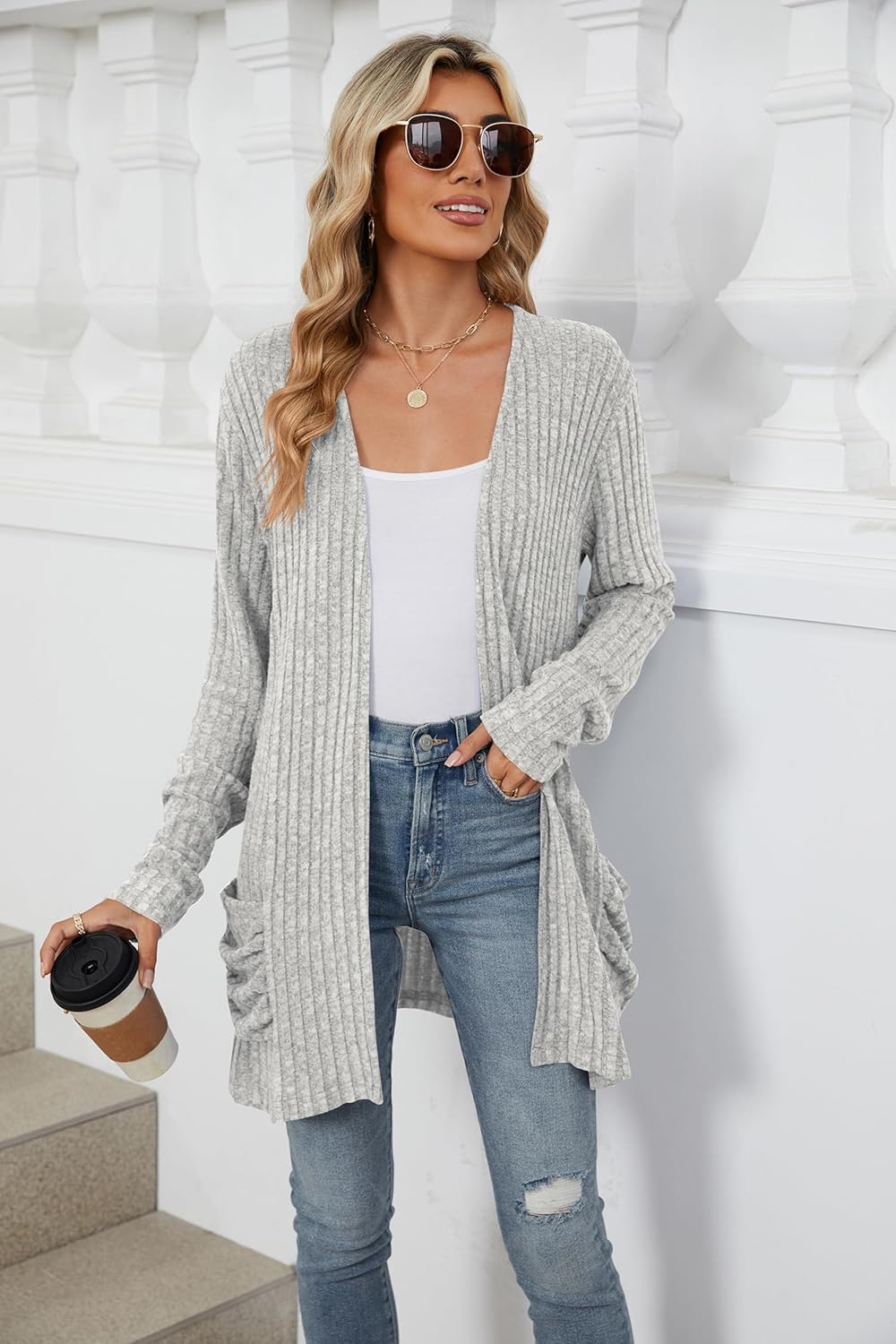 Lightweight Cardigans for Women Fashion Casual Oversized Long Sleeve Cardigan Sweater Loose Dressy Fall Holiday Tops - Image 6