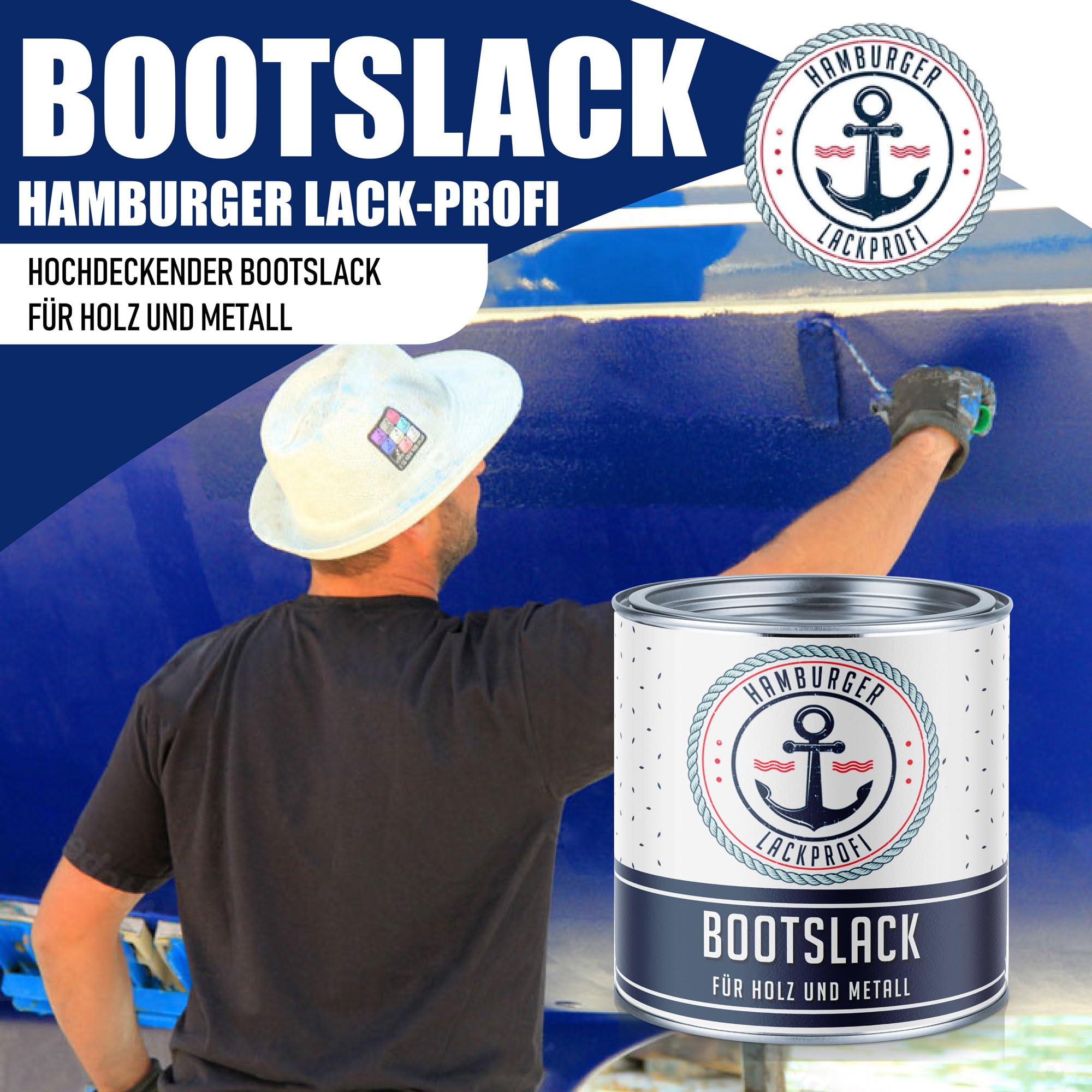 Hamburger Lack-Profi Bootslack MATT für Holz und Metall Anthrazitgrau RAL 7016 Grau Yachtlack Yachtfarbe Bootsfarbe