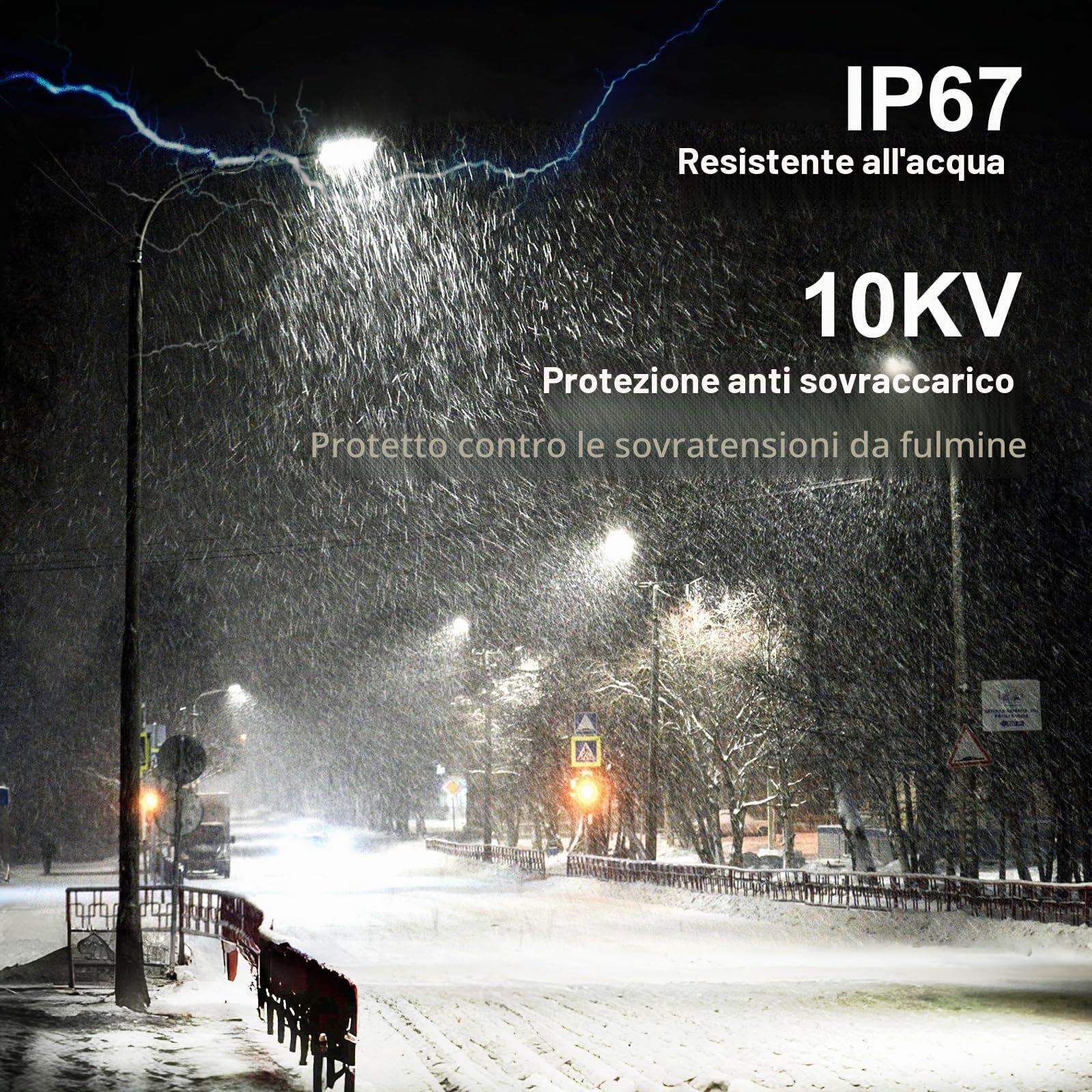 28000LM Faretto LED per Esterni 200W, Lampione Stradale Lampada a Palo 6500K Proiettore Angolo Regolabile IP67 Impermeabile 230V Lampione LED per Giardino, Illuminazione Parcheggio Φ45-65mm