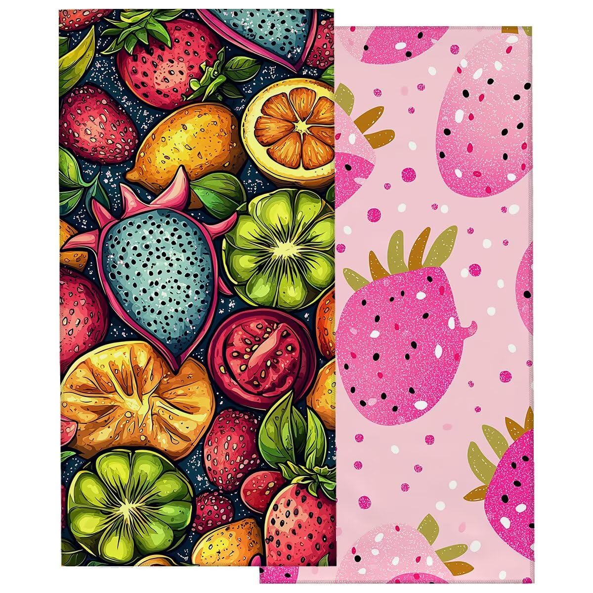 Duży ręcznik plażowy 90 x 180 cm 2 sztuki, ręcznik plażowy z mikrofibry, szybkoschnący ręcznik Pitaya na siłownię męski, odporny na piasek ręczniki z mikrofibry akcesoria podróżne, ręcznik na siłownię