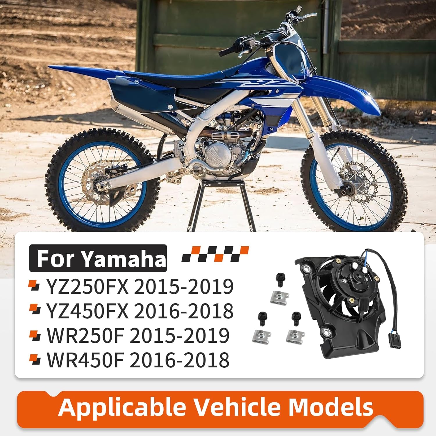 Radiator Fan Kit For Yamaha YZ250FX YZ450FX 2015-2019 B29-E24E0-V0-00