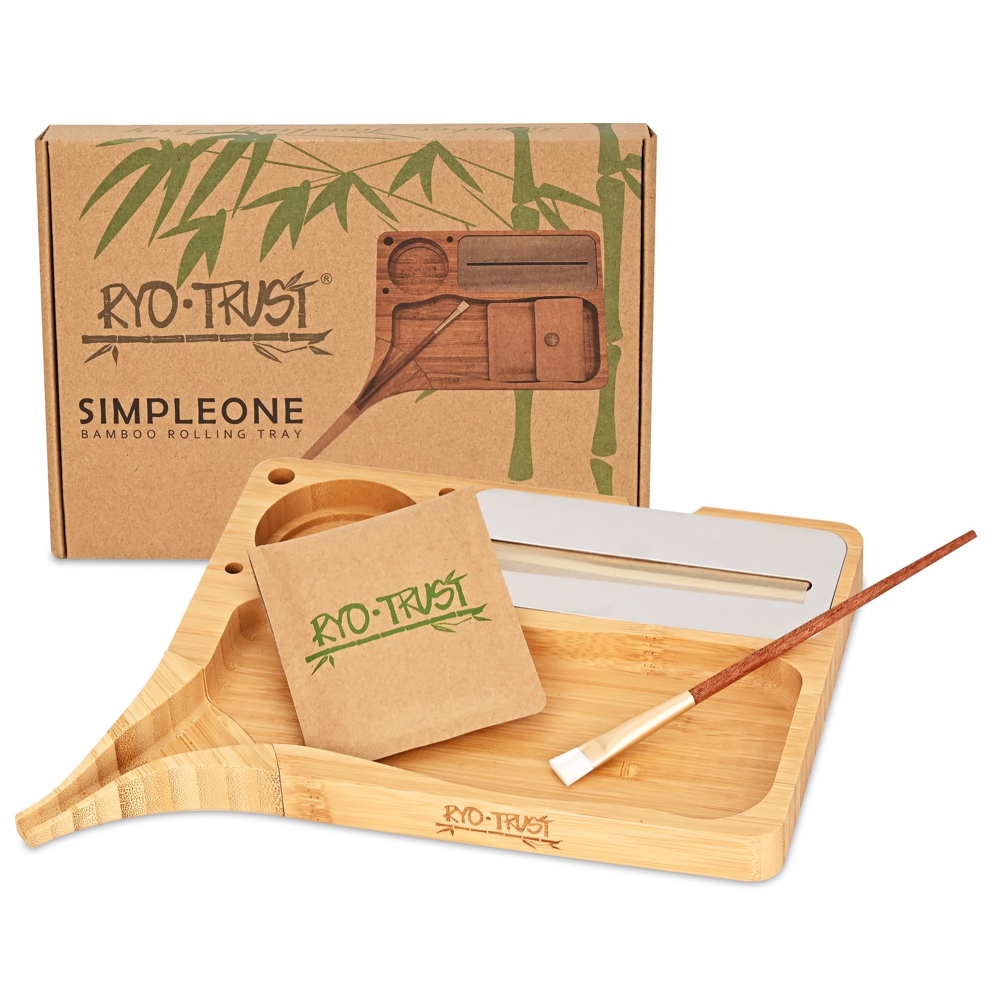 Rolling Tray, Durable Bamboo Tray, Designed to Organize Herb Accessories, Easy to Clean and Carry, Perfect for Home Storage or Travel, Medium