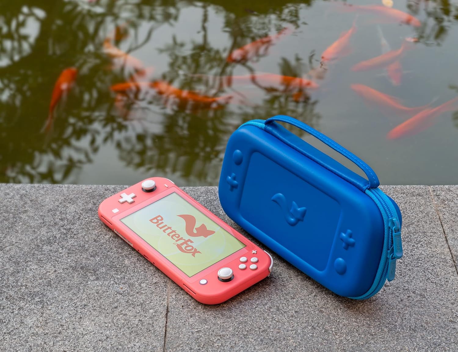 ButterFox Carrying Case for Nintendo Switch Lite with Game Cartridge Holders and Accessories Pocket - Blue