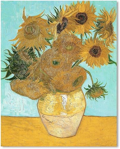 Miniatura 2 de Van Gogh - Lienzo decorativo para pared, diseño de doce girasoles, pintura al óleo, reproducción de cuadros, decoración de dormitorio, impresiones