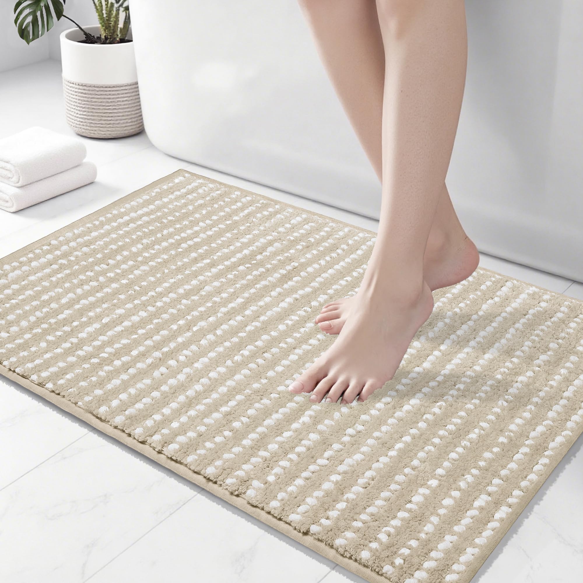 Bathroom Rugs 36'' x 24'', Extra Soft & Super Absorbent Bath Rugs Mat Non Slip Machine Washable, Quick Dry Bath Mats, Shaggy Microfiber Chenille Bath