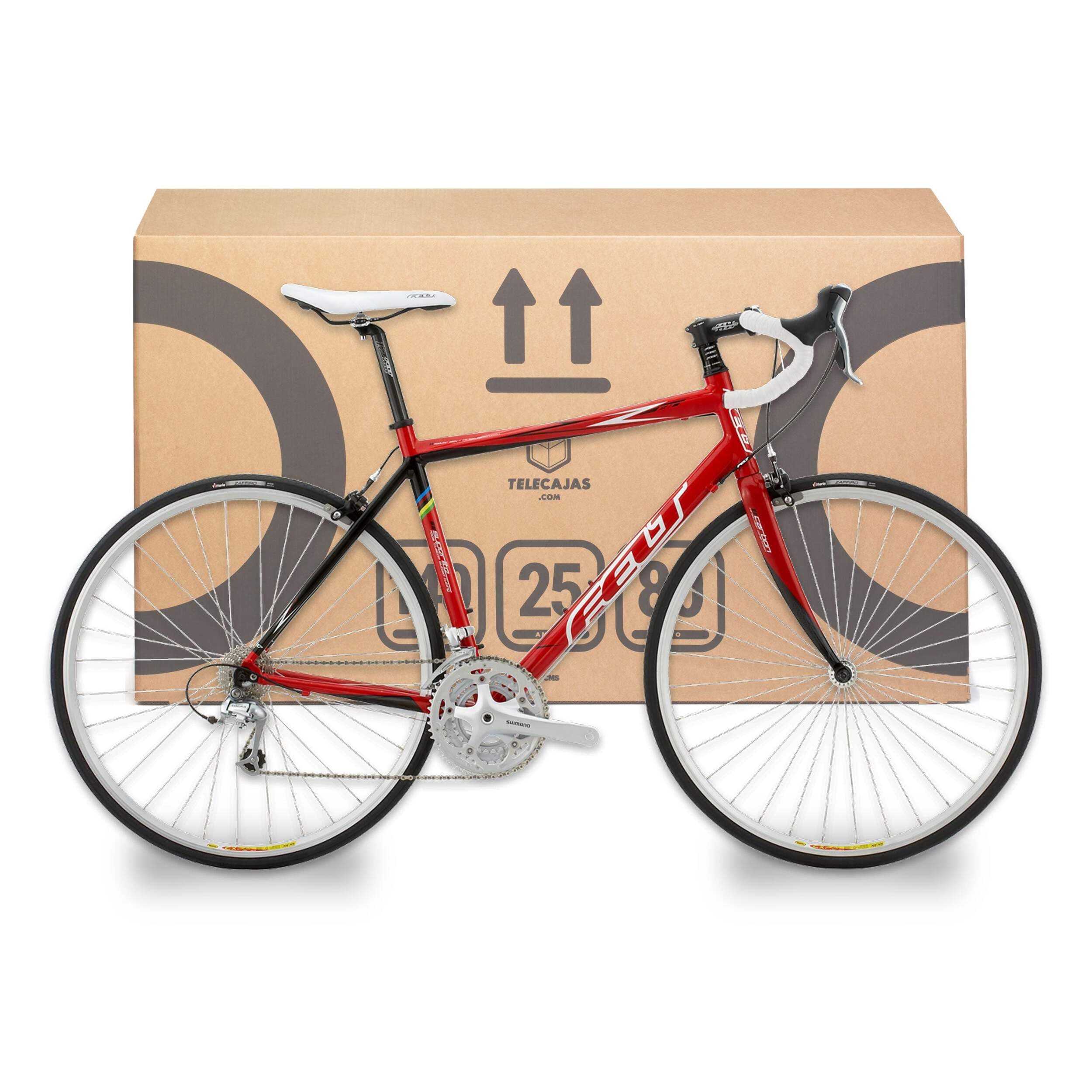 TELECAJAS | Caja para Bicicleta de Cartón Reforzado – Doble Onda, Solapas Dobles y Asas Resistentes – Ideal para Envío, Mudanzas o Almacenamiento – 140x25x80 cm con | Cinta Adhesiva Regalo