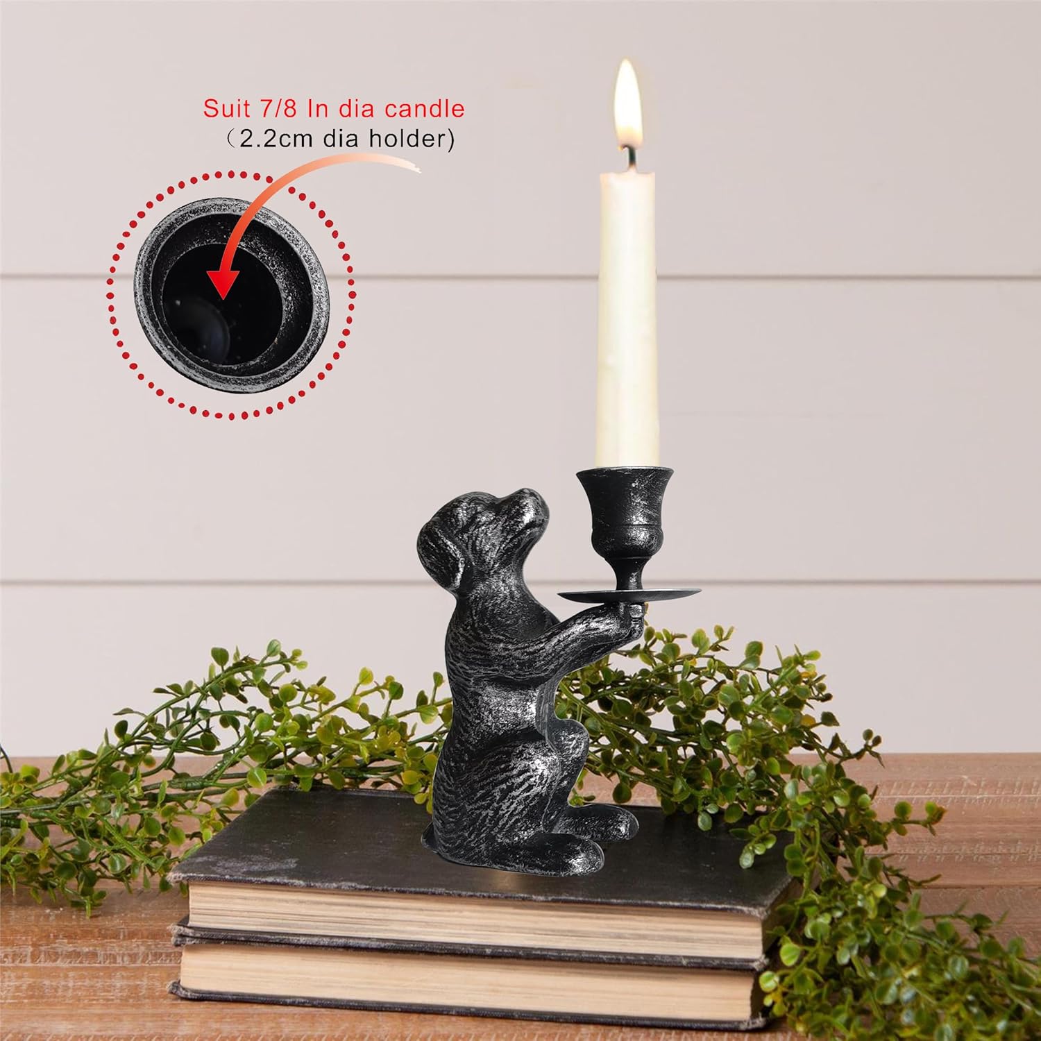 Iron Taper Candle Holder - Iron Dog Candle Holder - Dog Decorative Candle Stand - Dog Taper Candlestick Holder - Image 8